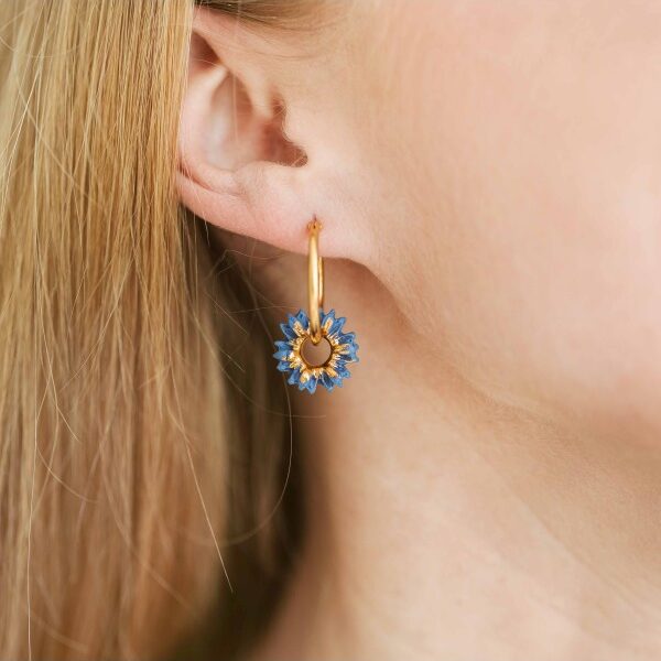 Porceliano auskarai Saulė