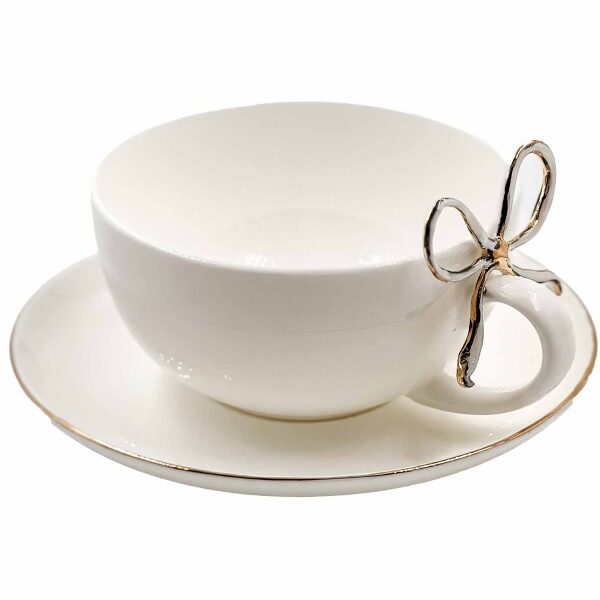 Puodelis su lėkštute Kaspinėlis