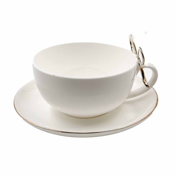 Puodelis su lėkštute Kaspinėlis