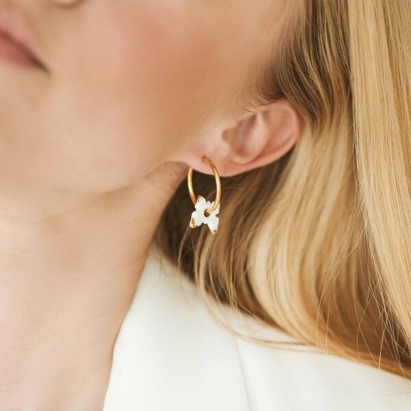 Porceliano auskarai Drugiai