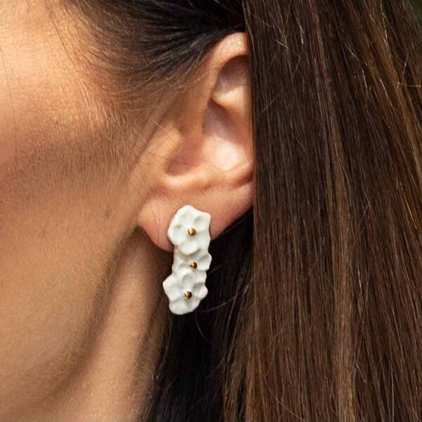 Porceliano auskarai Flowers