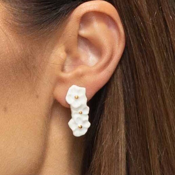 Porceliano auskarai Flowers