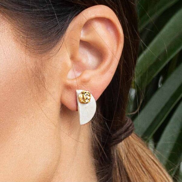 Porceliano auskarai Rosa