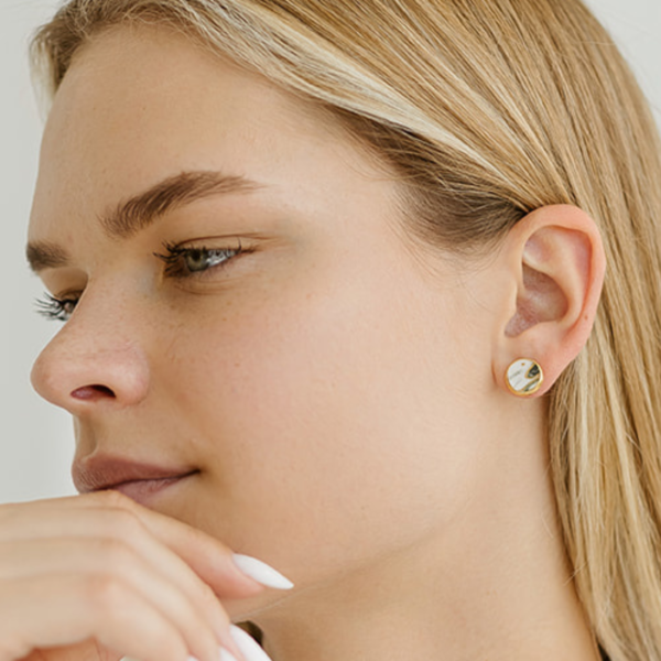 Porceliano auskarai Luna