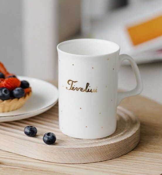 Porcelianinis puodelis tėveliui