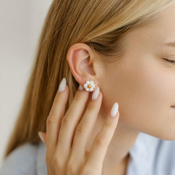 Saulutė porceliano auskarai