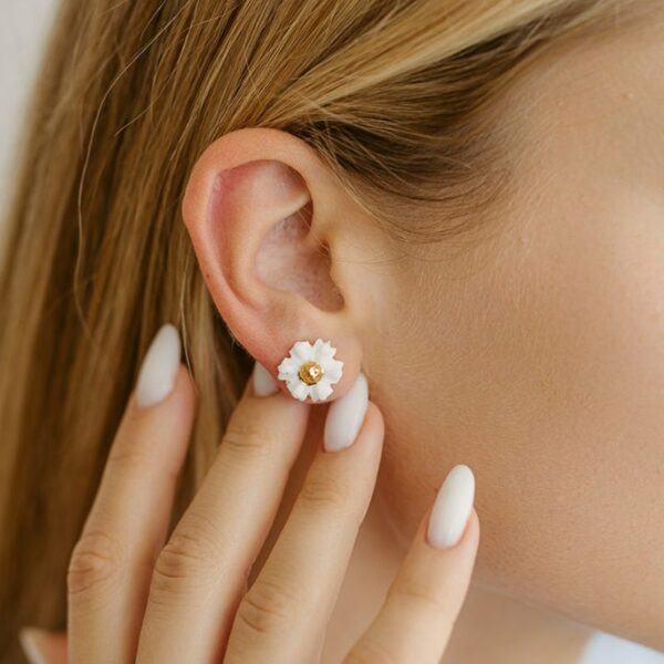 Saulutė porceliano auskarai