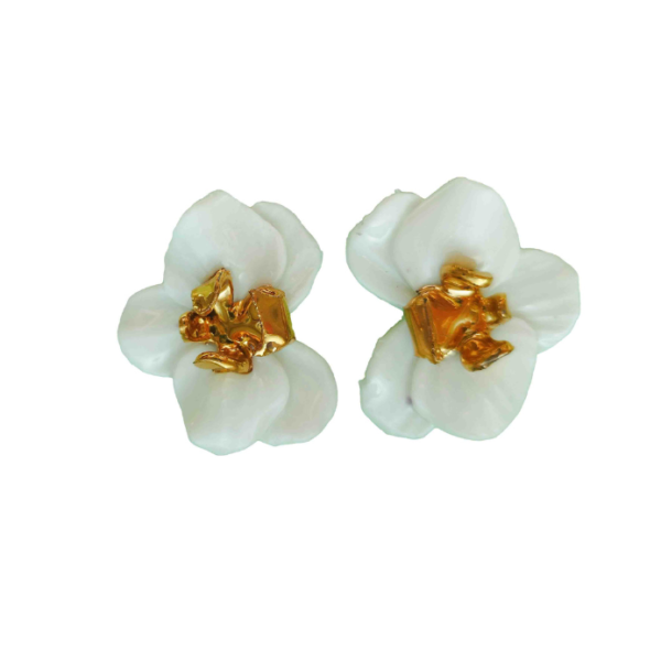 "Balta orchidėja" Porceliano auskarai