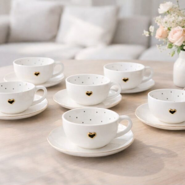 Porcelianinis puodelis su širdele